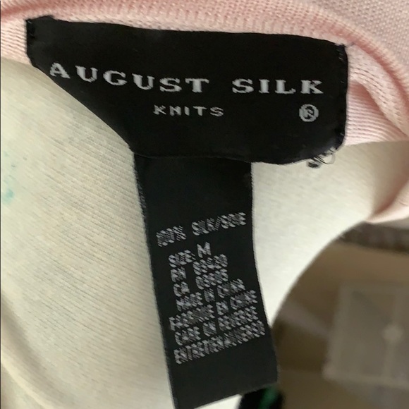 Vintage August Silk Knits Pale Pink Cardigan SZ M - Picture 7 of 11